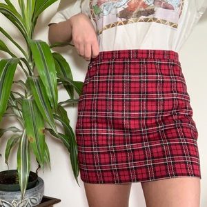 Forever 21 Red Plaid Schoolgirl Mini Skirt